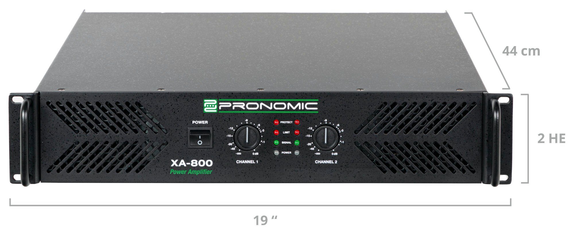 Pronomic XA-800 Endstufe 2x 800W/4 Ohm, 2x 1300W/2 Ohm, 2x 1900W Audioverstärker (2600 W, Schaltungstype: Class H)