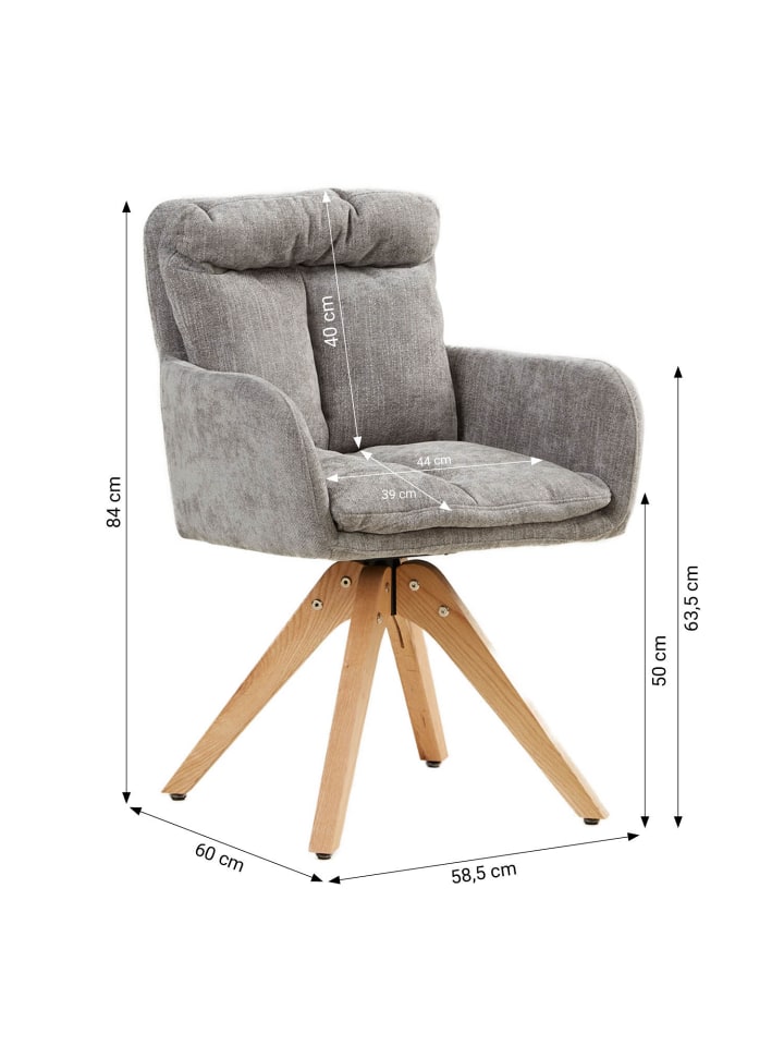 Homestyle4u Polsterstuhl in Grau günstig kaufen onesize
