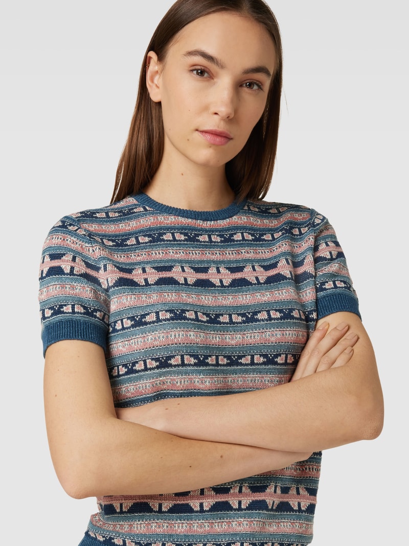 Strickshirt mit Allover-Muster Modell 'EYELAH' in grün