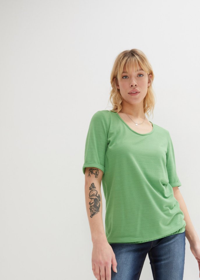 Shirt aus Strukturjersey