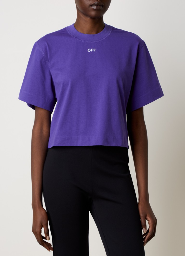 Off-White Candy cropped T-shirt with front and back print