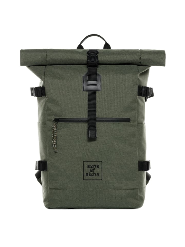 SONS OF ALOHA Rucksack XL RollTop Rucksack KANE erweiterbar| Laptop-Fach groß in grün günstig kaufen onesize