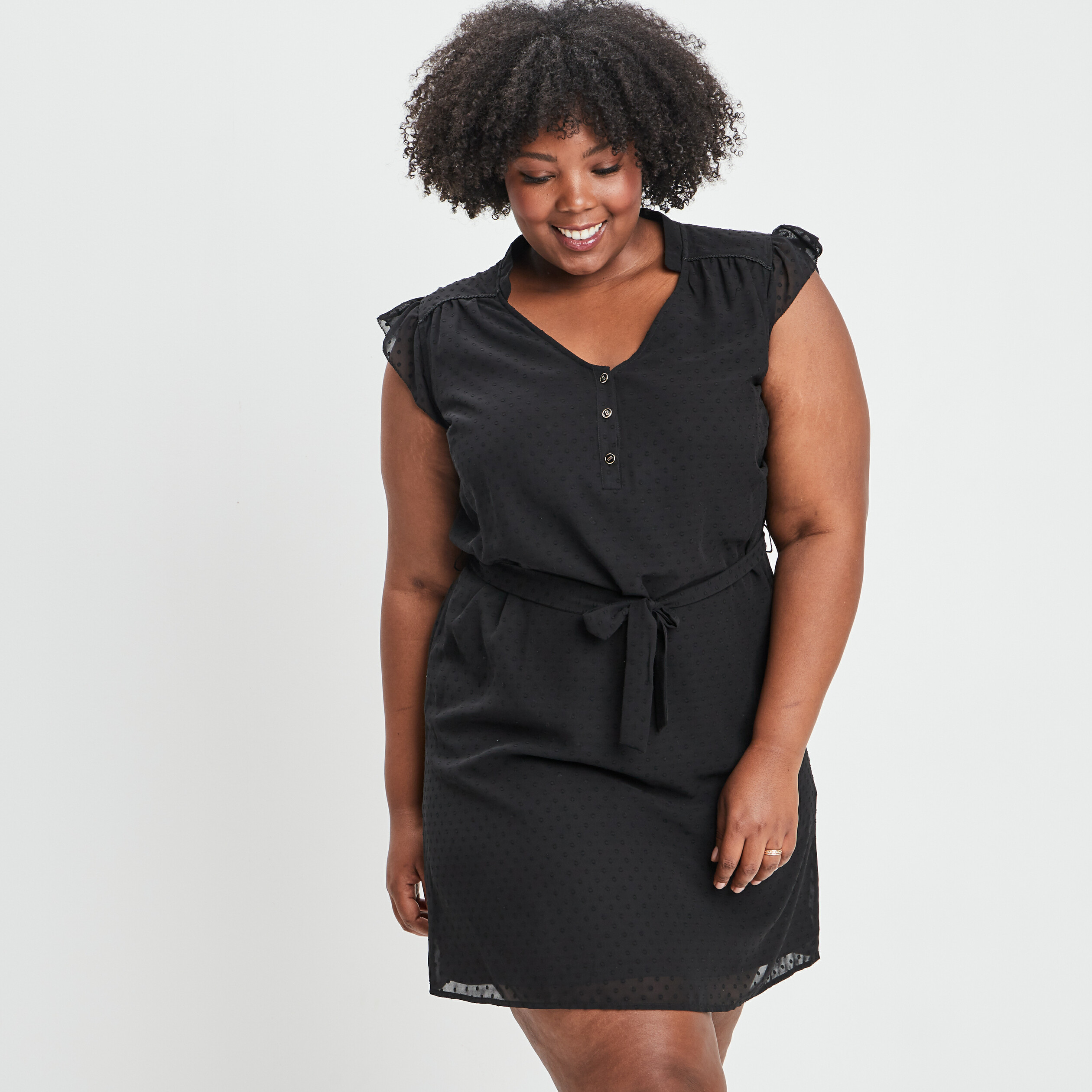 Robe droite sans manches noir femme grande taille | La Halle