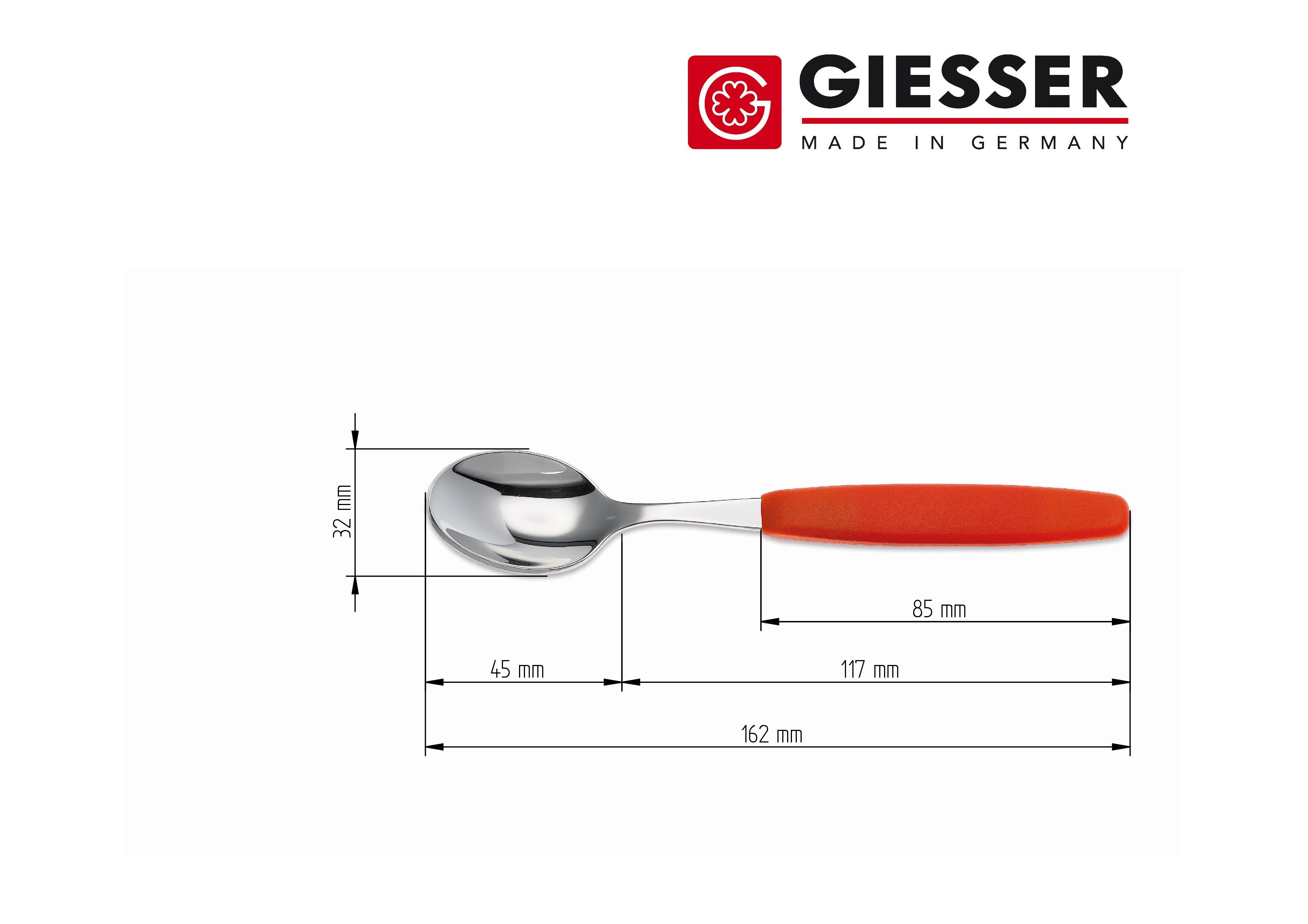 Giesser Messer Bestecklöffel Besteck Gabel, Teelöffel, Löffel, Kuchengabel (1 Stück), schönes Design, langlebig, kombinierbar, spülmaschinenfest
