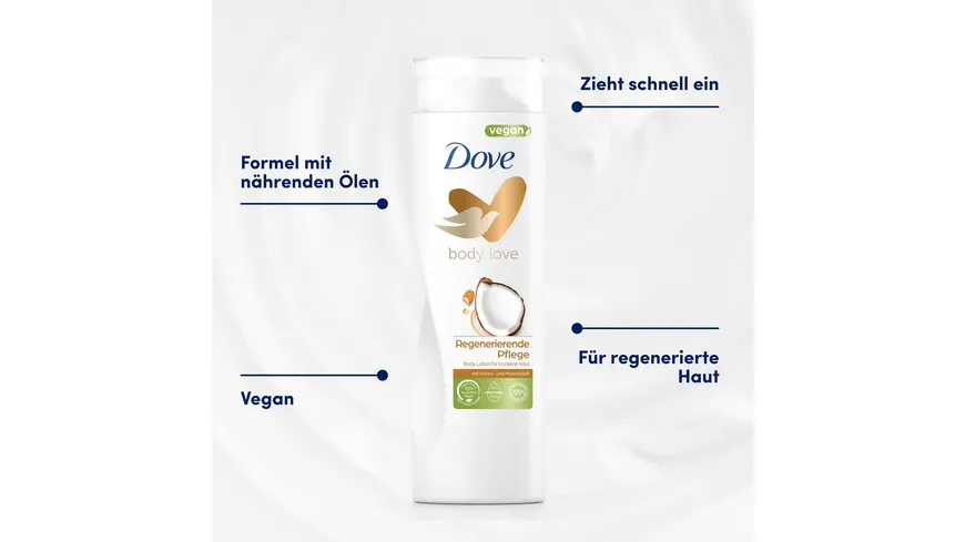 Dove Body Love Regenerierende Pflege Body Lotion mit Kokos- & Mandelduft 400 ml