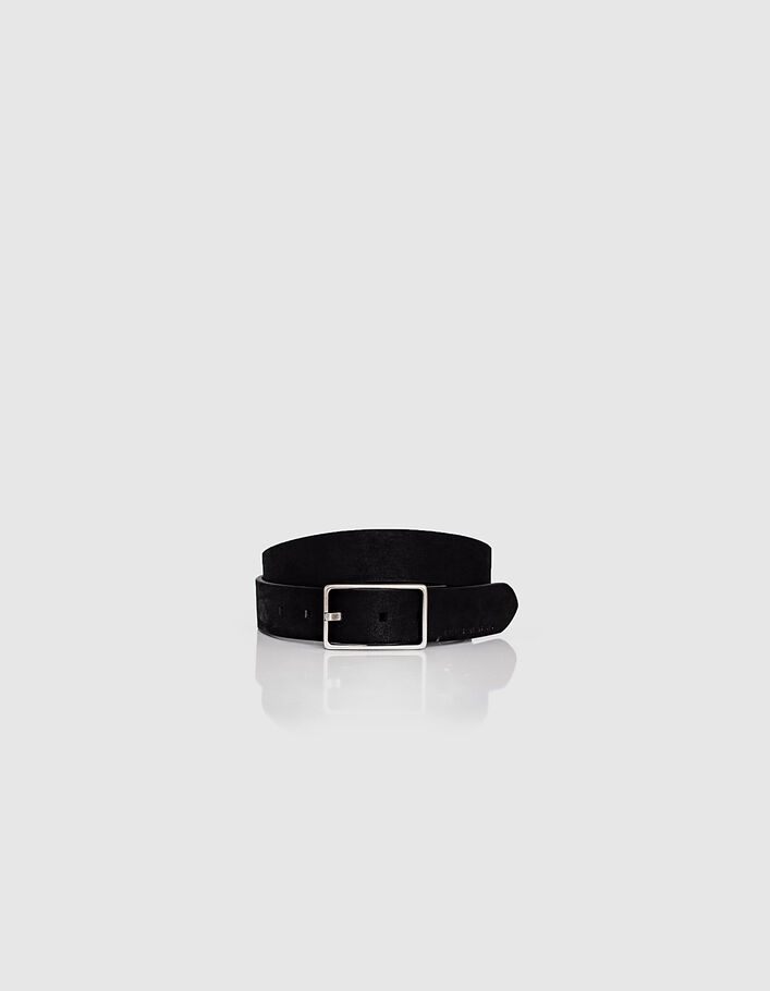 Ceinture noire en cuir nubuck Homme