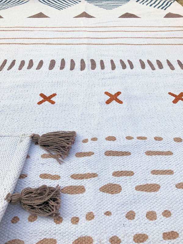 Tapis deco en coton TRIBAL 100x140cm