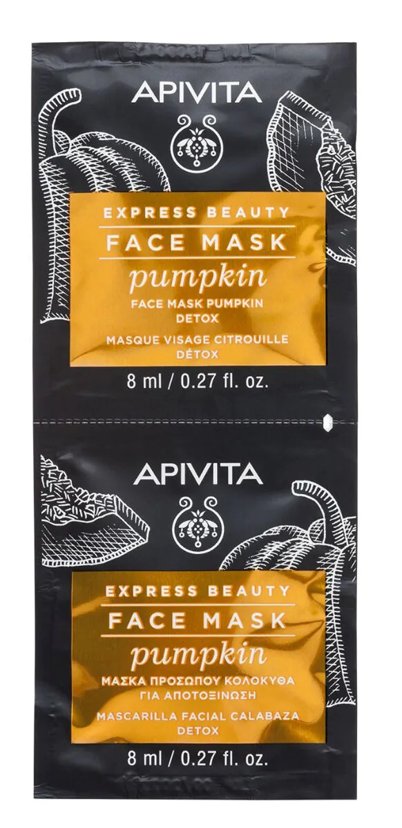 Apivita Express Beauty Μάσκα Προσώπου με Αποτοξίνωση και Κολοκύθα 2x8ml