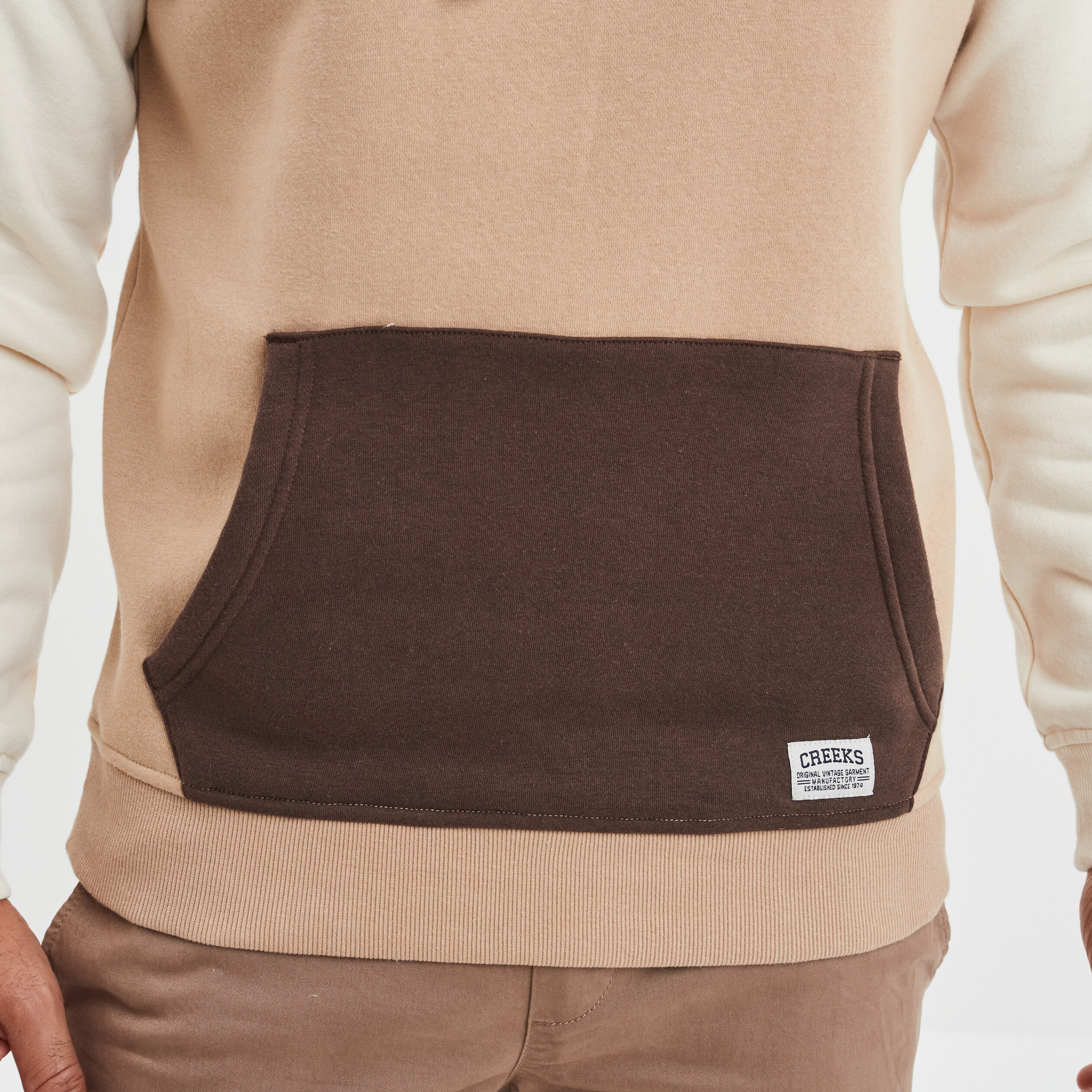 Sweat à capuche hoodie Creeks marron homme | La Halle