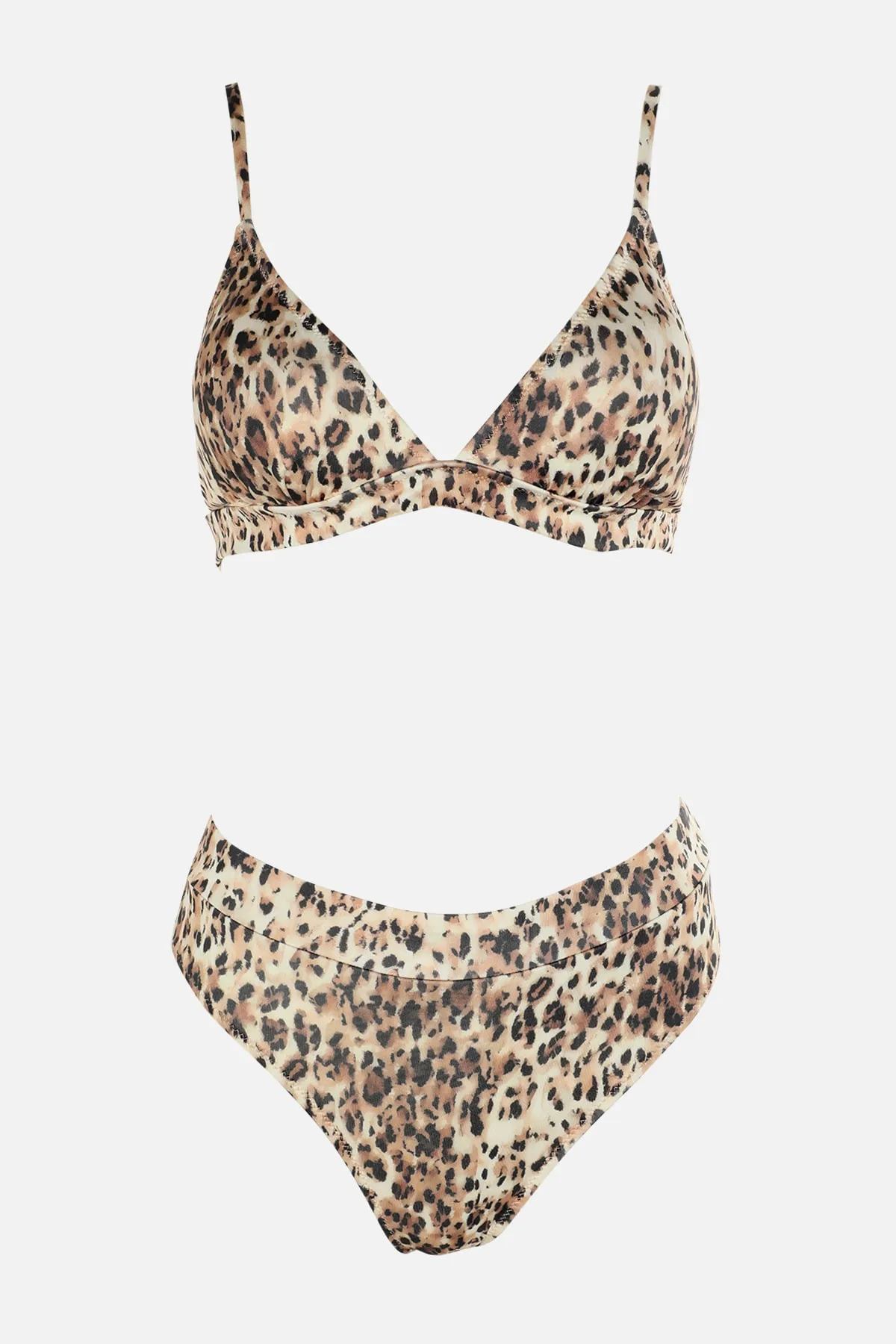 Trendyol Collection  Braunes Dreieck-Hipster-Bikini-Set mit hoher Taille und hohem Beinausschnitt TBESS22BT0016