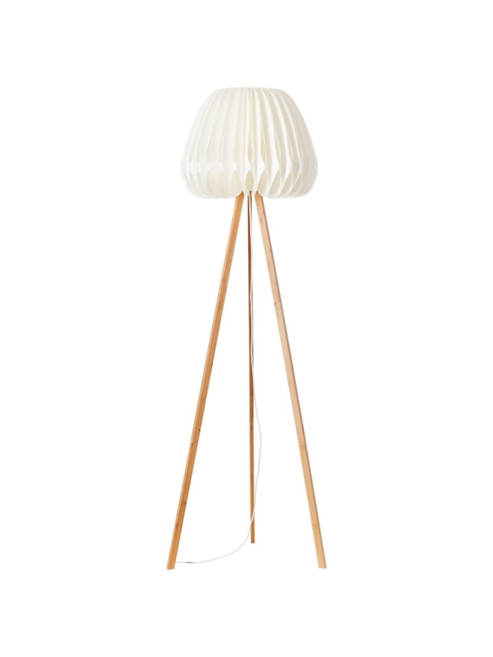 Brilliant Standleuchte, dreibeinig Inna ⌀ 62 cm in holz hell/weiß günstig kaufen onesize