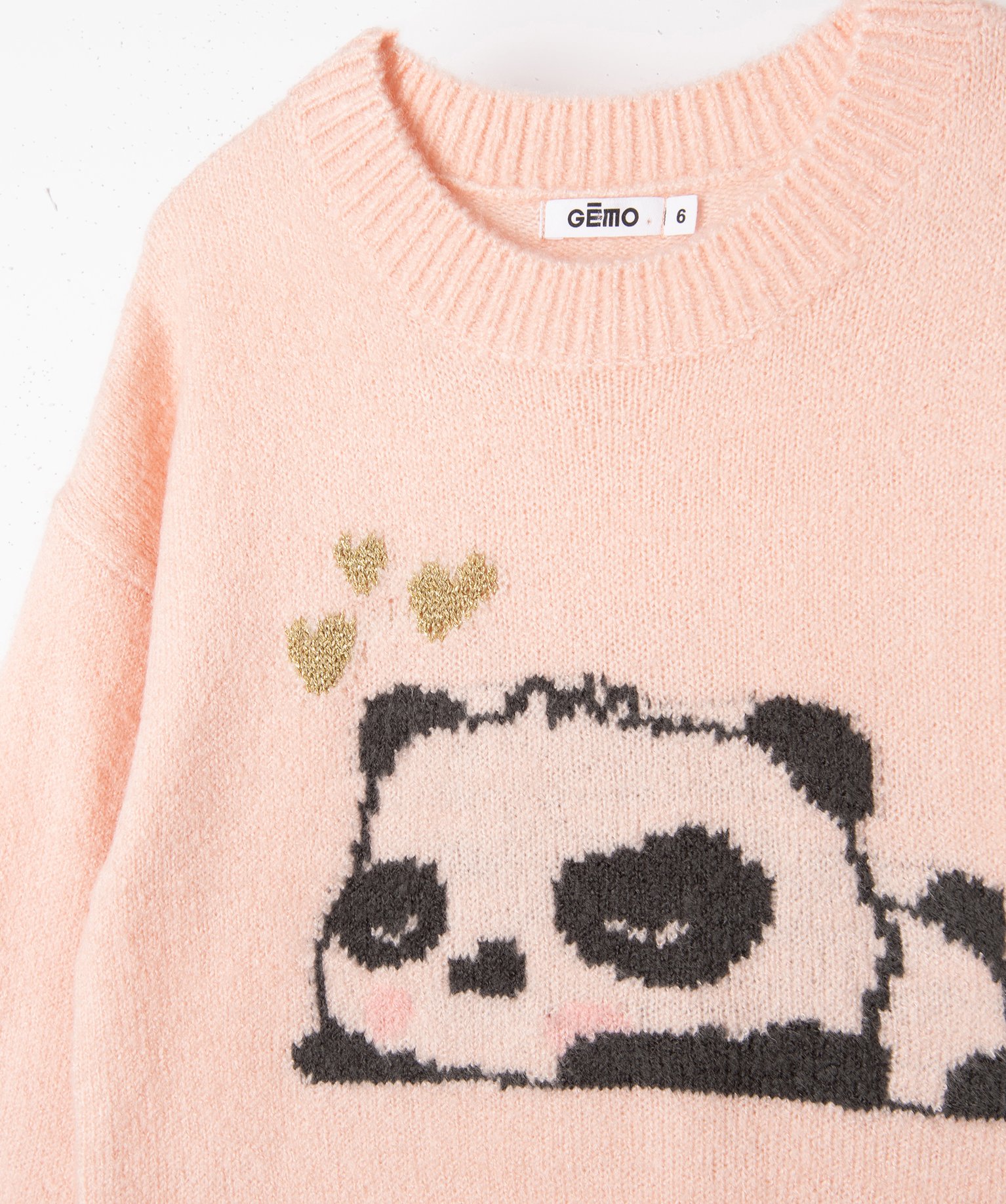 Pull imprimé en maille extensible fille rose | GEMO