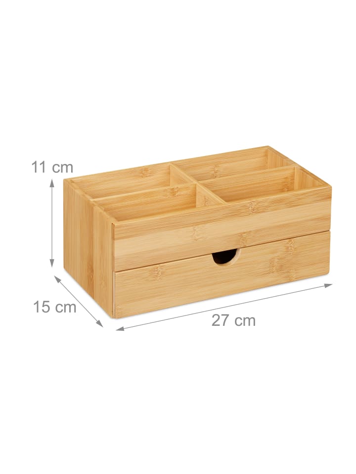 relaxdays Kosmetik Organizer 4 Fächer in Natur günstig kaufen onesize