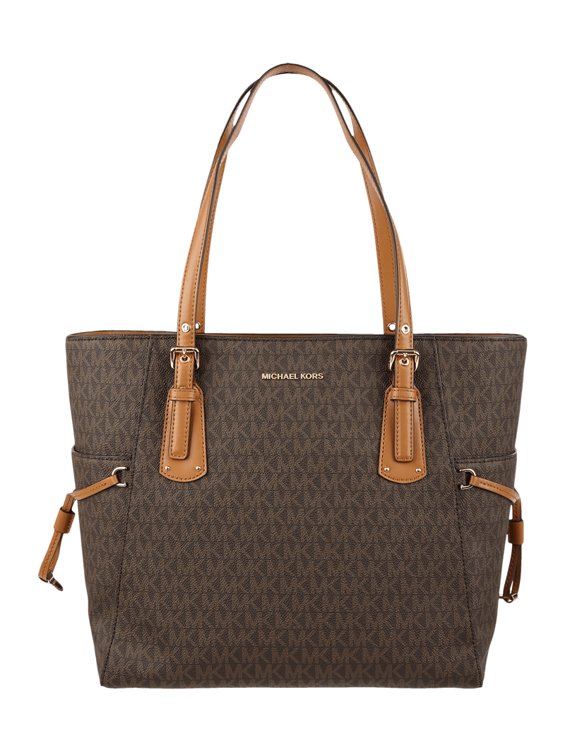 Shopper mit Logo-Muster in mittelbraun