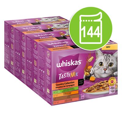 Sparpaket Multipack WHISKAS TASTY MIX Portionsbeutel 144 x 85 g