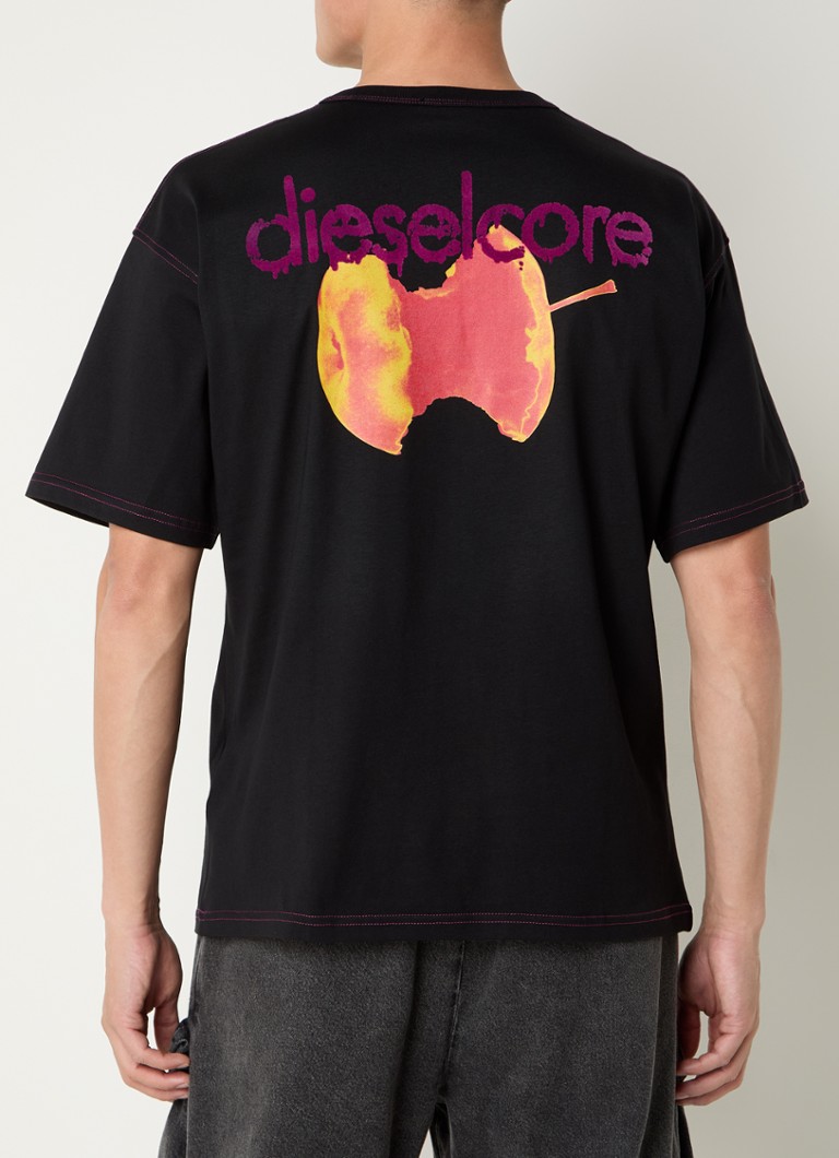 Tricou Diesel T-Boxt-R18 cu logo și imprimeu pe spate.