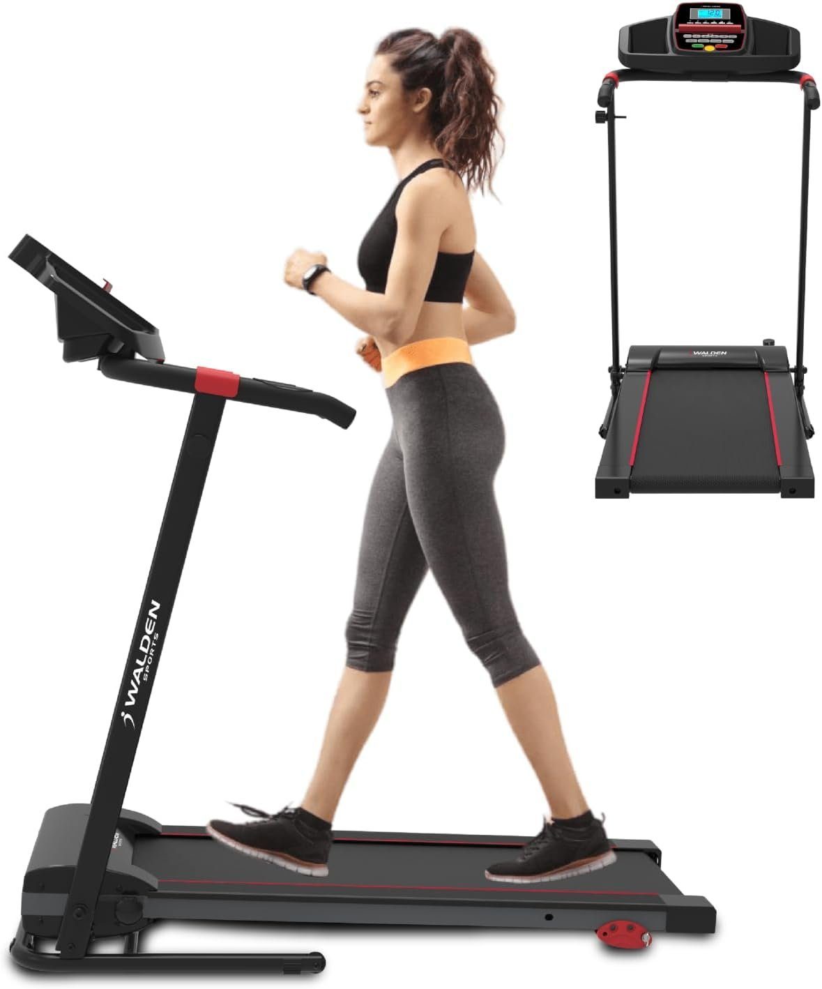 JUNG Laufband Walden Elektrisches Laufband, Klappbar leise,bis 150kg für Zuhause (Klappbares Lauf Band Elektrisch, Sportgeräte für Zuhause, für abnehmen Sport, für Haus, Joggen), Laufbänder, Winter laufen, Sport
