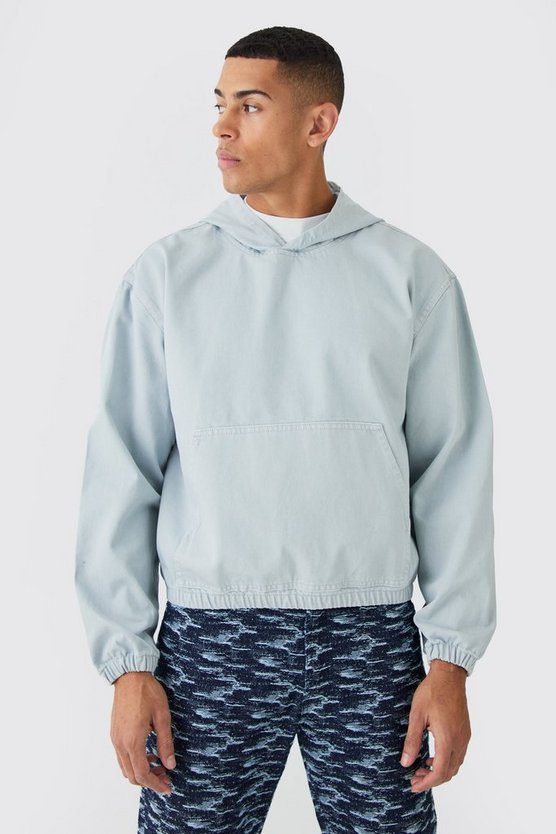 Kastiger Denim-Hoodie