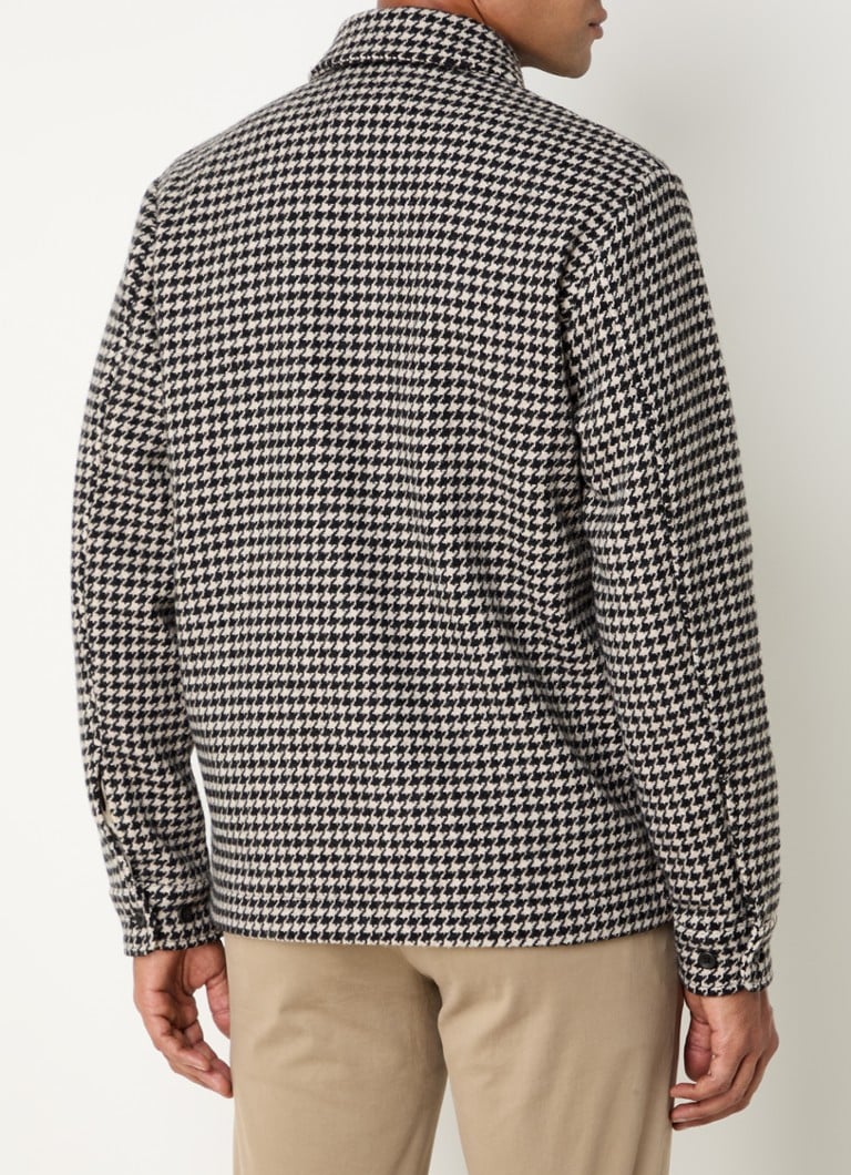 Cămașă din amestec de lână Les Deux Milian cu imprimeu Houndstooth