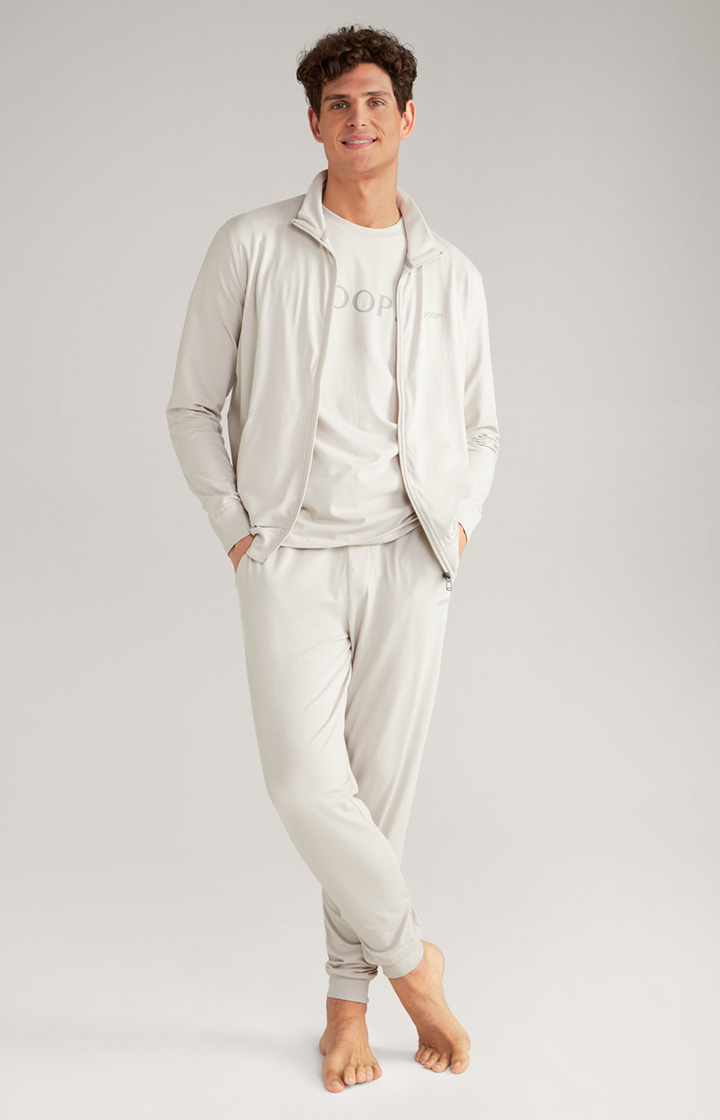 Loungewear Sweatjacke in Hellbeige