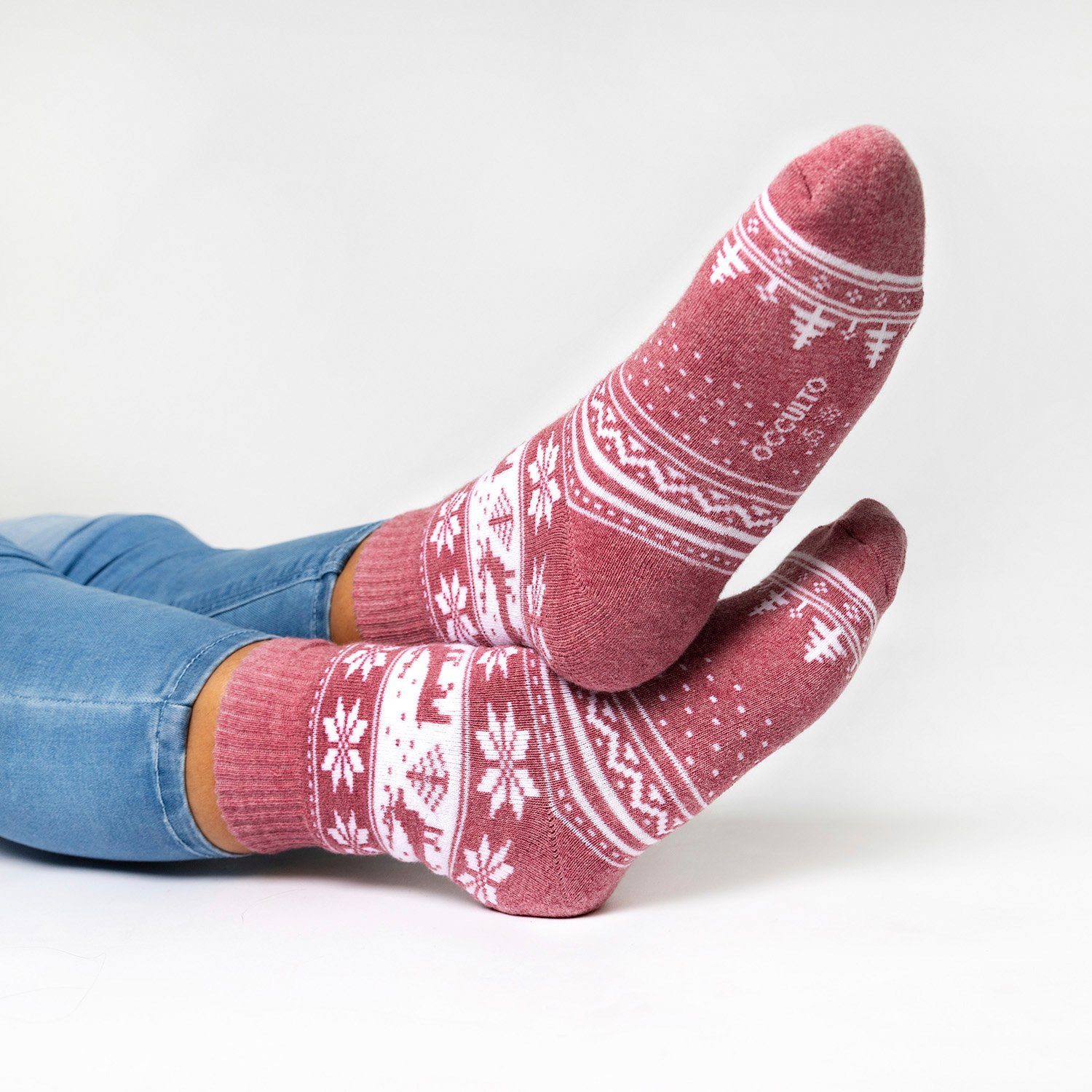 OCCULTO Freizeitsocken Damen Warme Kuschelsocken 6er Pack (Modell: Smilla) (6-Paar)