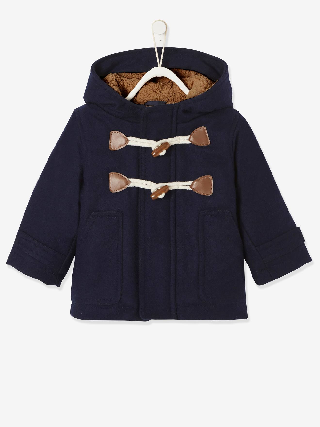 Manteau duffle-coat bébé avec capuche encre