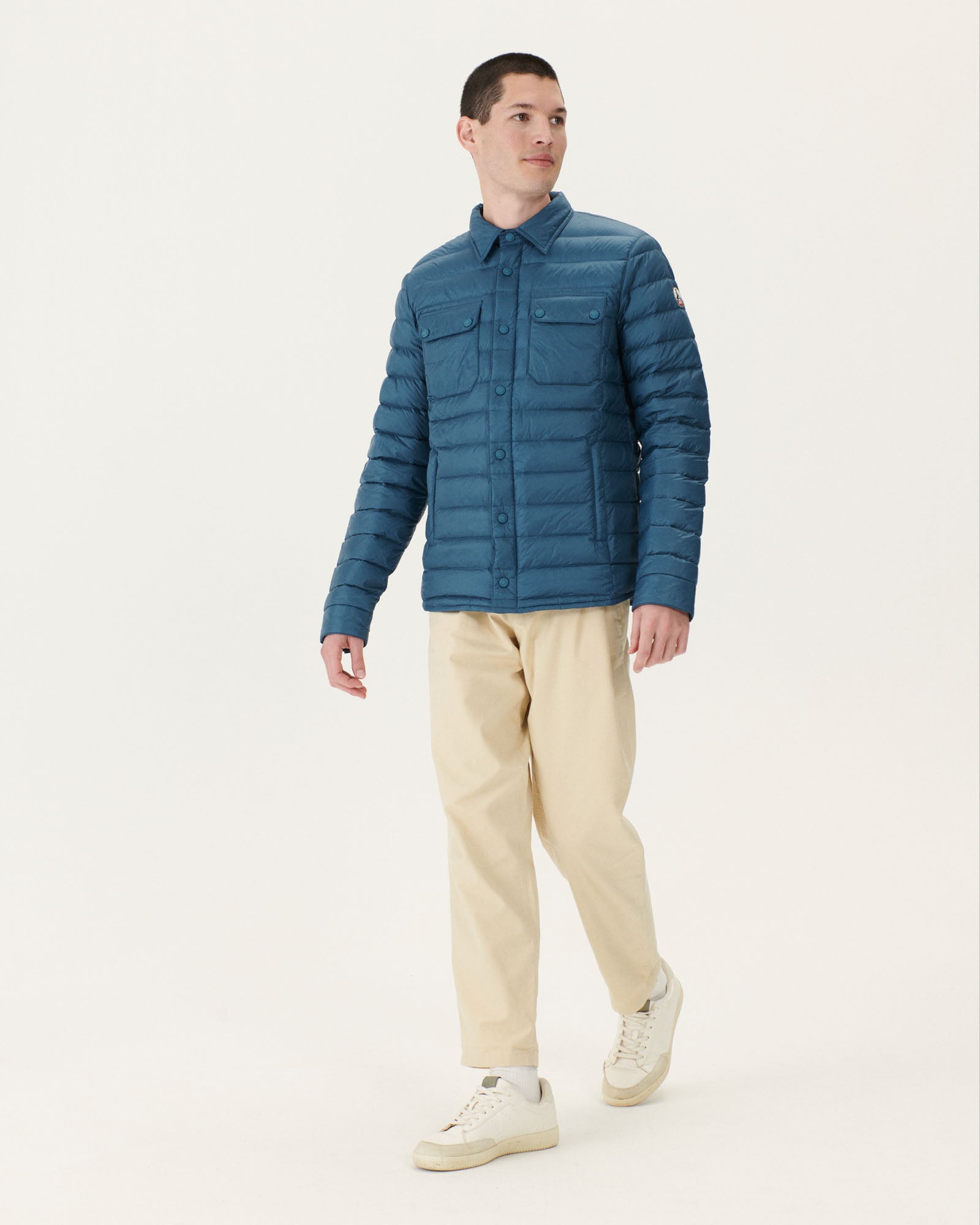 Doudoune légère col chemise Bleu jeans Cris