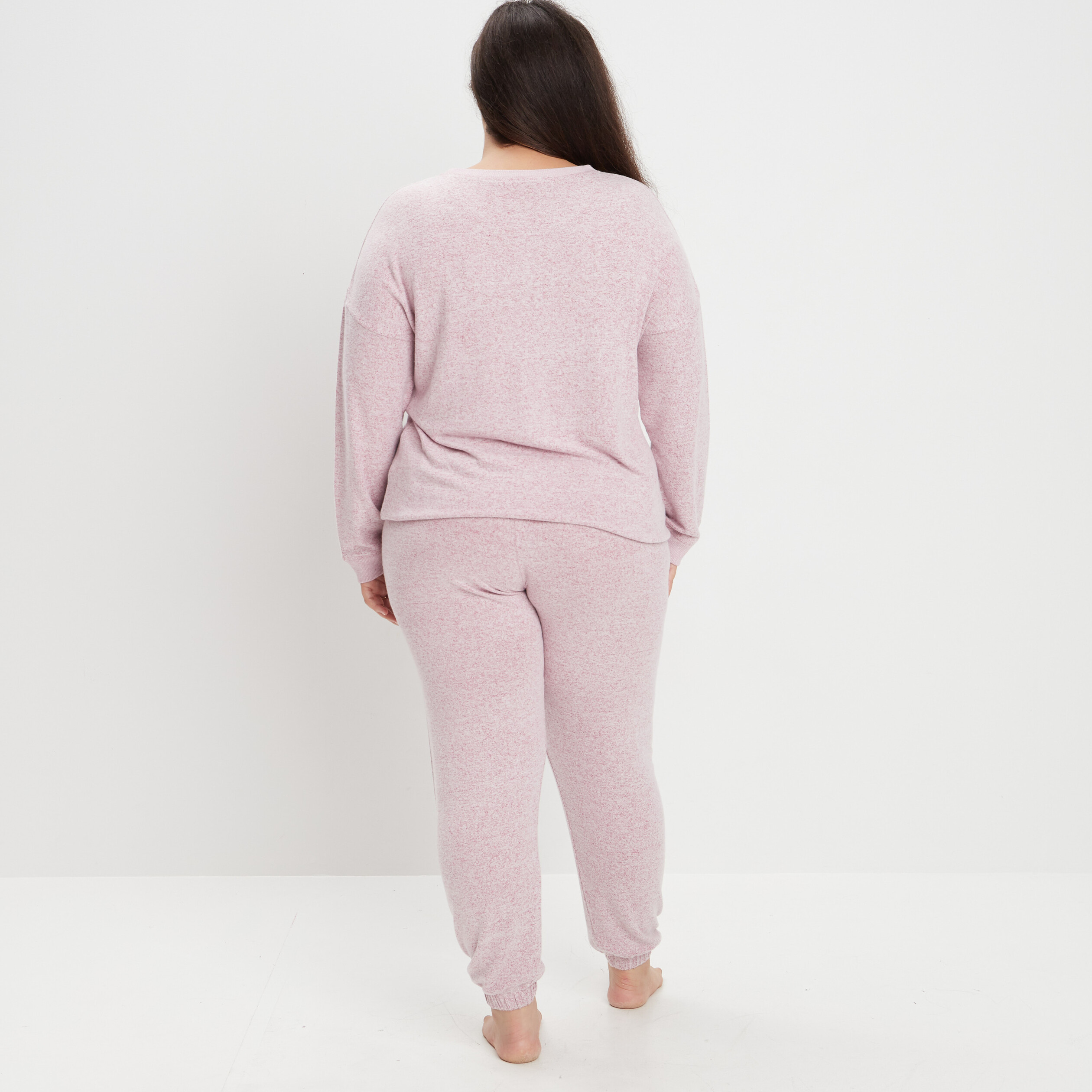 Ensemble pyjama 2 pièces rose framboise femme grande taille | La Halle
