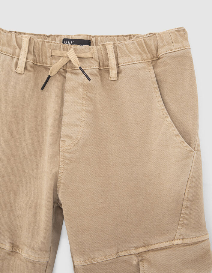 Pantalon BATTLE beige taille élastiquée garçon
