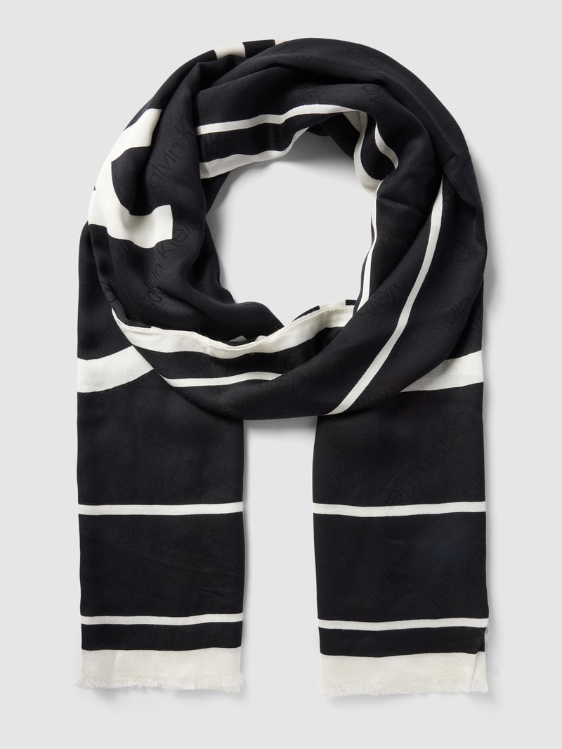 Schal mit Label-Details in schwarz