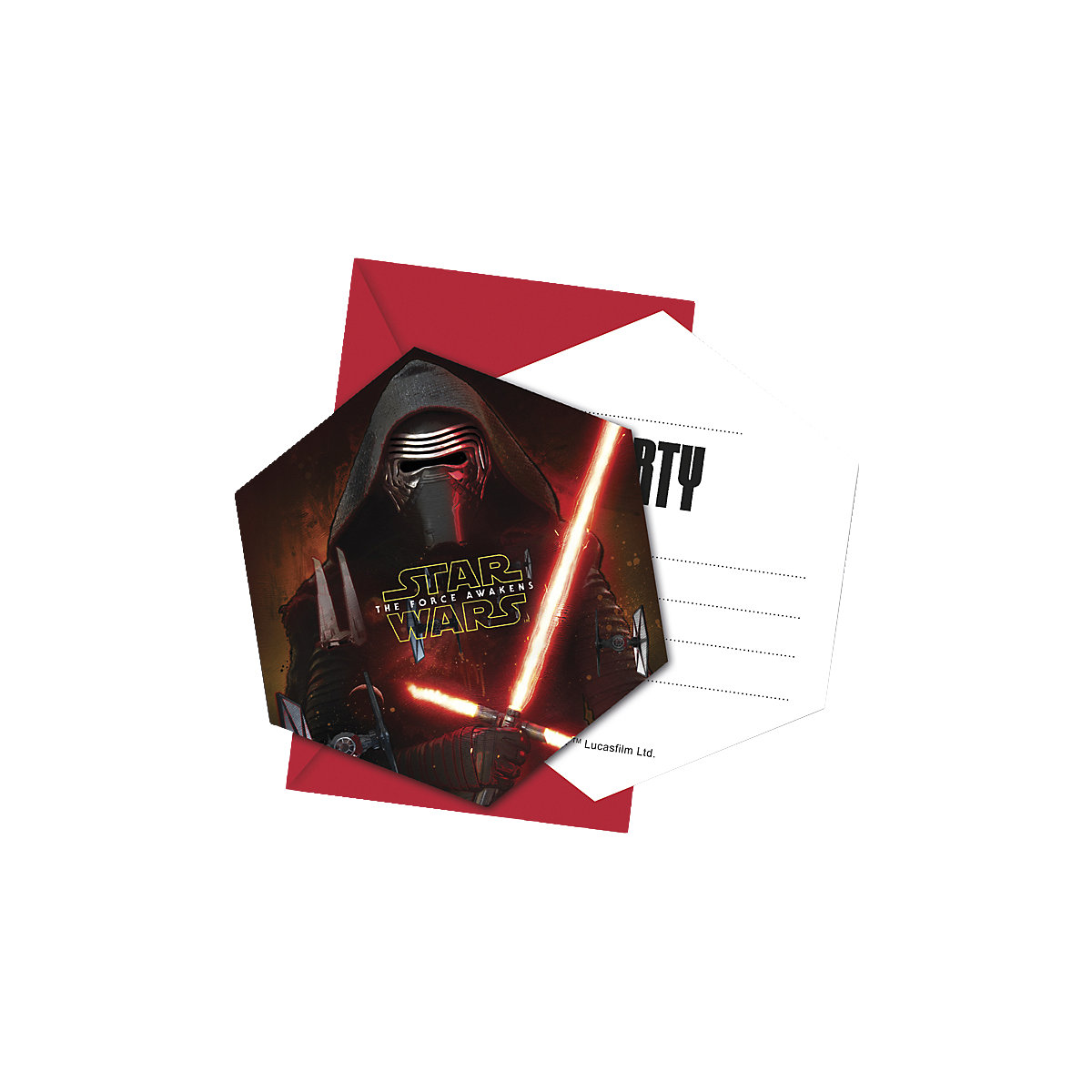 Einladungskarten Star Wars, 6 Stück inkl. Umschlag