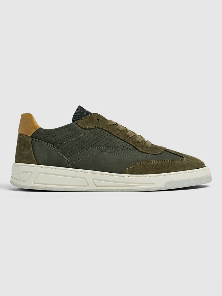 PME Legend Leder-Sneakers in Khaki günstig kaufen