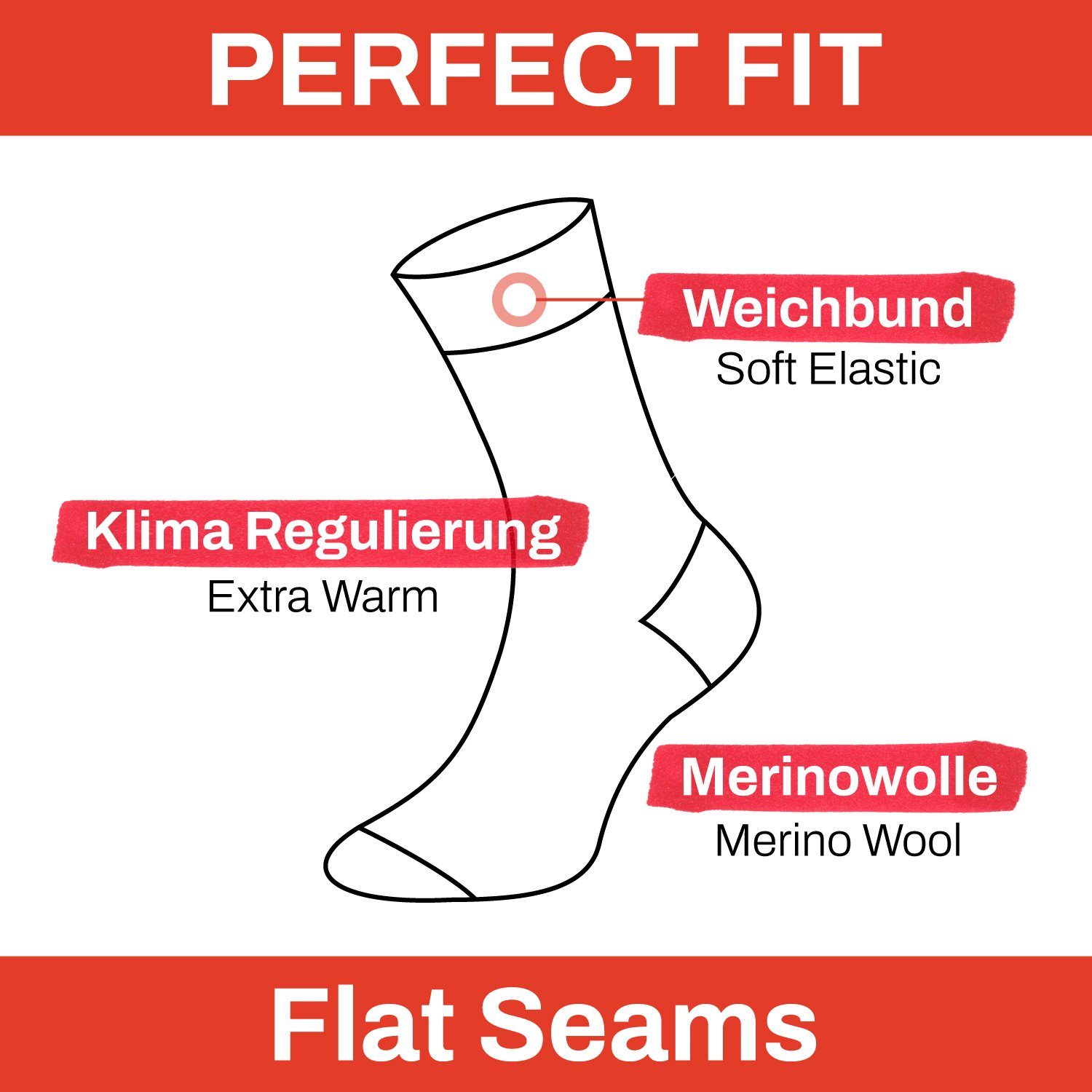 Chili Lifestyle Strümpfe Socken Winter Merino Wolle Damen Herren Extra Warm Super Soft 2 Paar