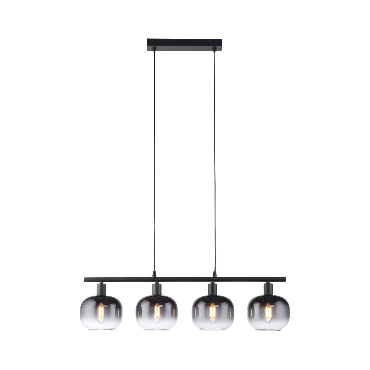 JUST LIGHT Pendelleuchte ZEA, 4x E14/25 Watt max., höhenverstellbar, Schwarz