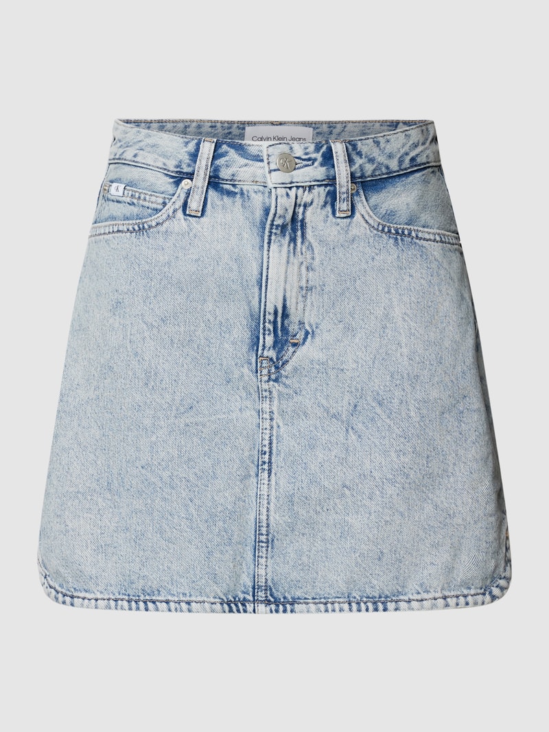 Minirock in Denim-Optik mit 5-Pocket Design in hellblau