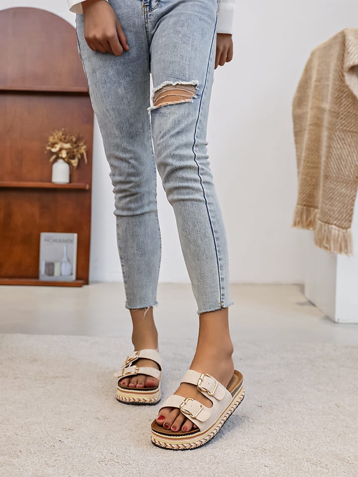 Sixth Sens Pantoletten in Beige günstig kaufen