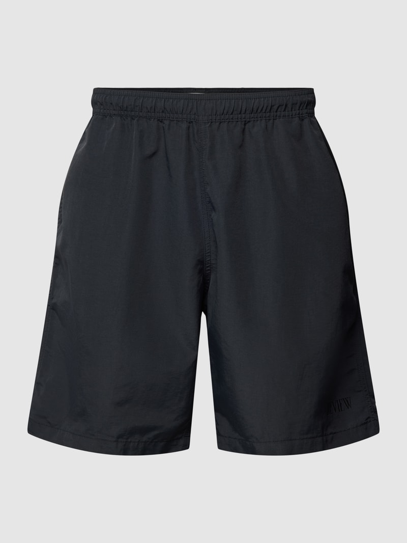 Shorts mit elastischem Bund in schwarz