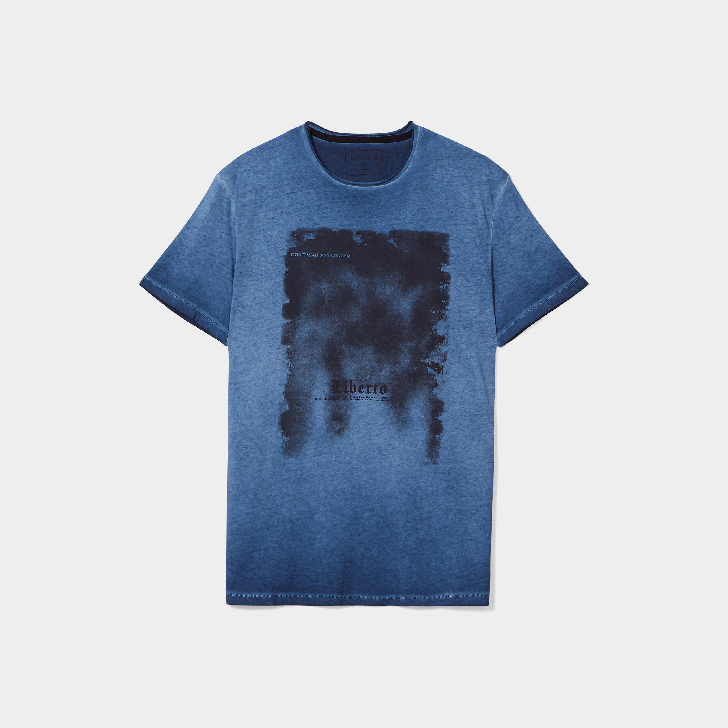T-shirt manches courtes coton Liberto bleu marine homme | La Halle