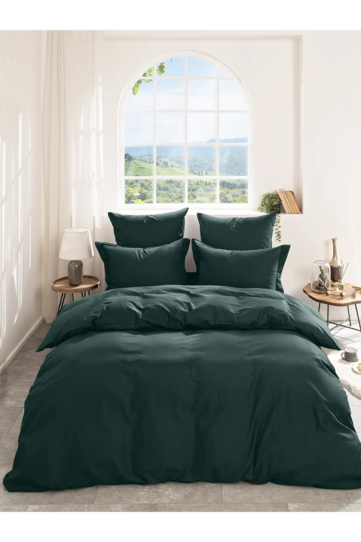 Karna Home  Klassisches Doppel-Bettbezug-Set aus Baumwollsatin