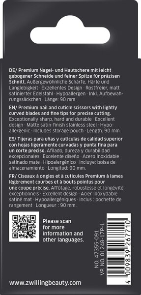 ZWILLING Beauty Premium Nagel- und Hautschere - silver Nagelschere