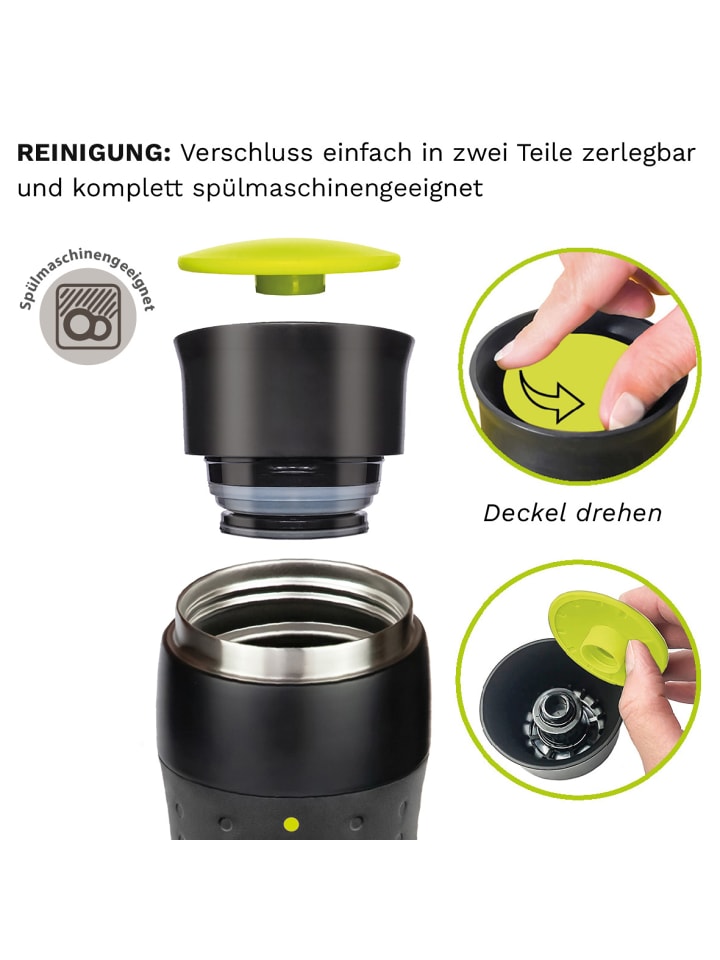 Creano 3x Creano Travel-Mug 400ml Schwarz   Rosa   Grün isolierend aus Edelstahl günstig kaufen onesize