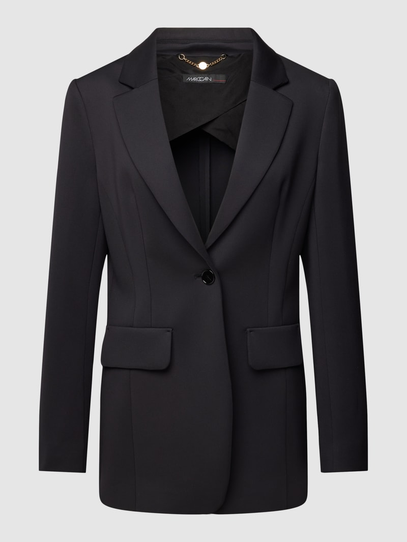 Longblazer mit Pattentaschen in schwarz