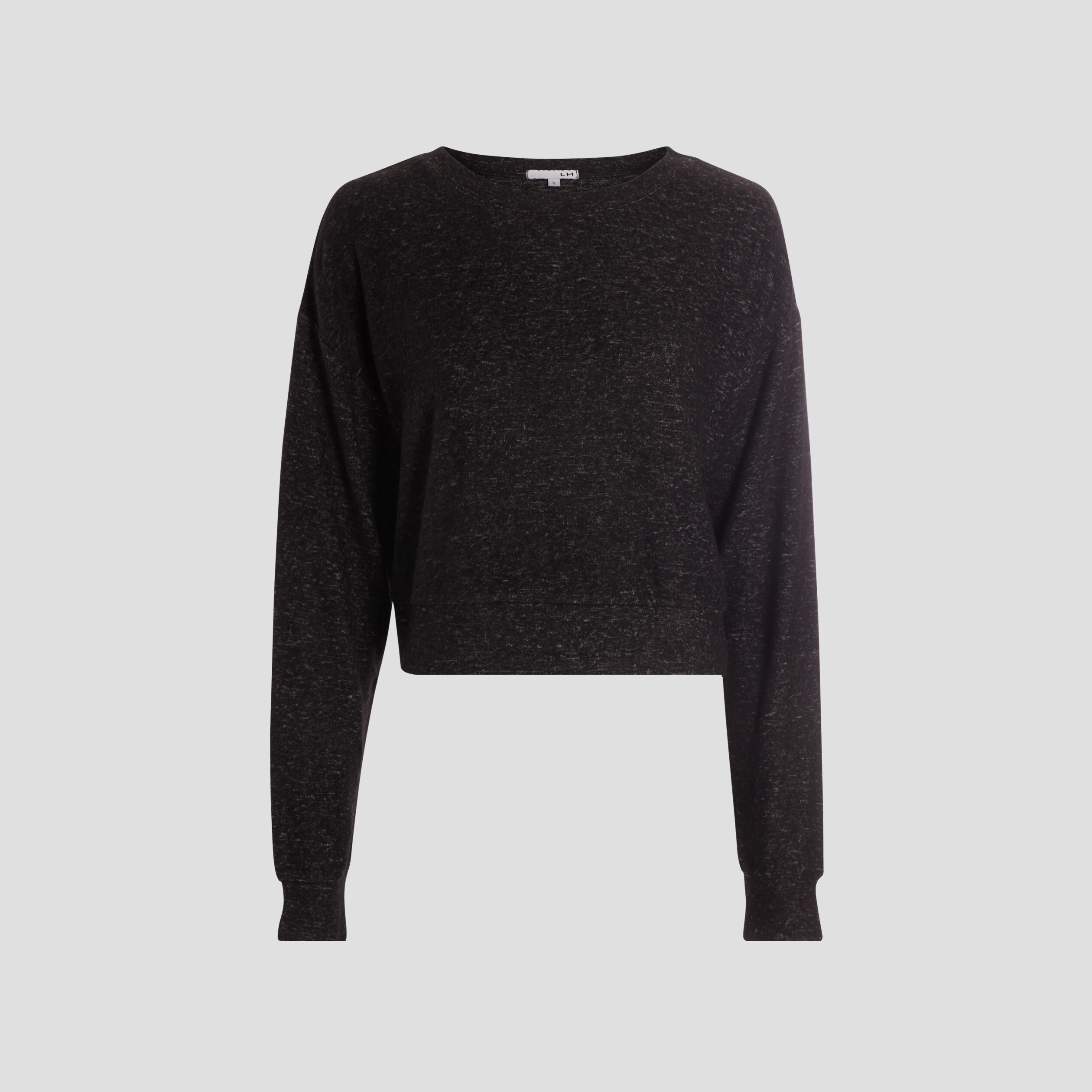 Sweat manches longues chiné noir femme | La Halle