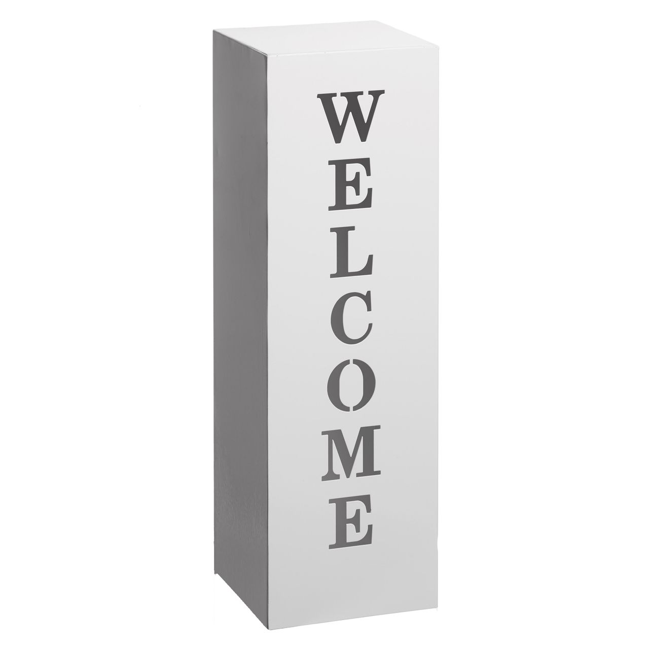Weles Säule, Welcome, 16 x 16 x 50 cm, weiß