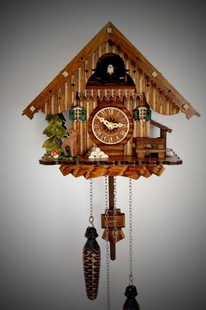 Clockvilla Hettich-Uhren Wanduhr Schwarzwälder Kuckucksuhr mit Schindeldach