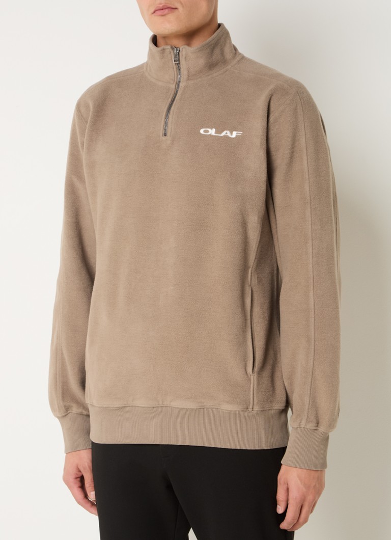 Maglione OLAF con mezza zip e logo ricamato