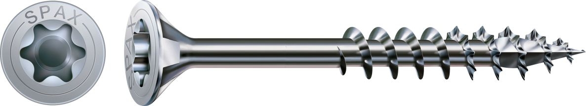 SPAX 0191010602005 Universalschraube 6 x 200 mm, Teilgewinde, Senkkopf, T-STAR plus T30 – 100 Stück