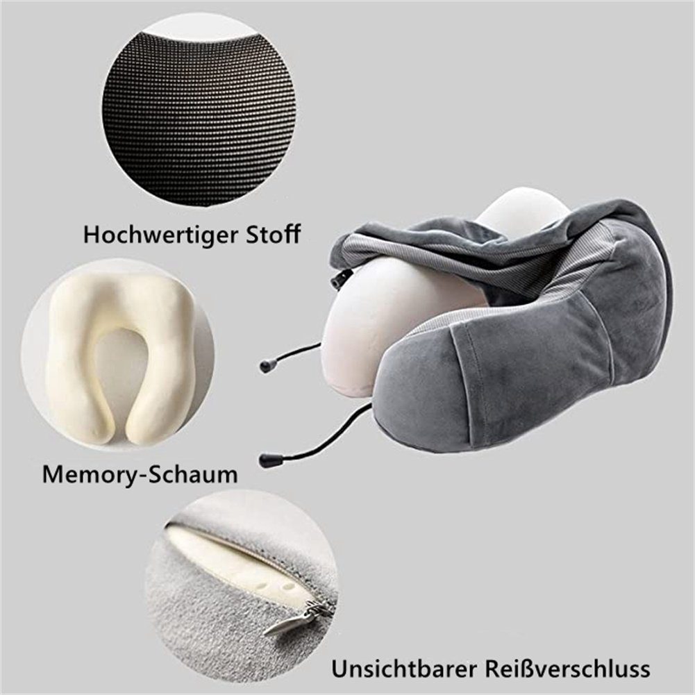 HAMÖWO Nackenkissen Reisekissen, Memory-Schaum-Nackenkissen für Reisen oder Flug