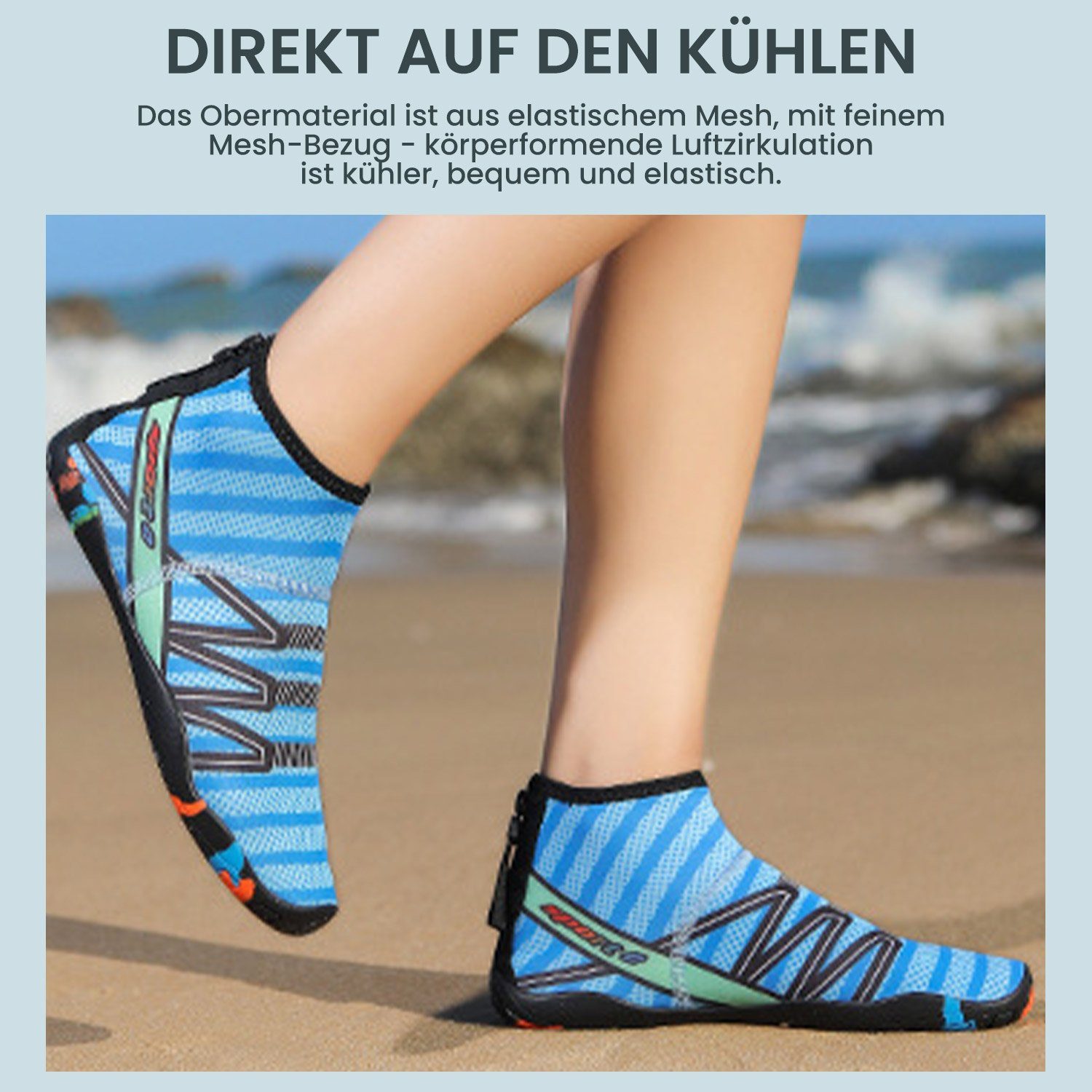 Daisred Wasserschuhe Damen Herren Schnell Trocken Schwimmschuhe Aquaschuh