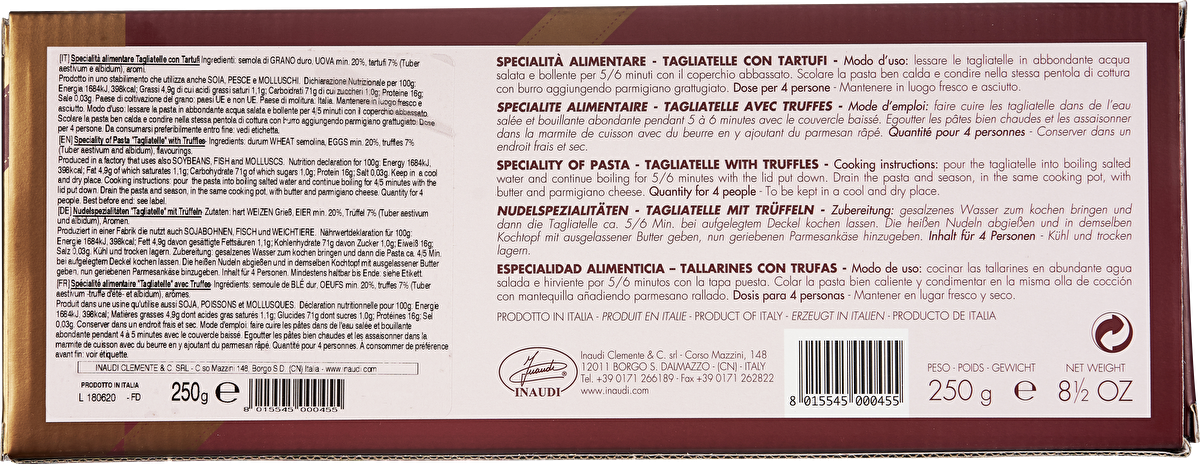 Inaudi Tagliatelle con Tartufi 250g